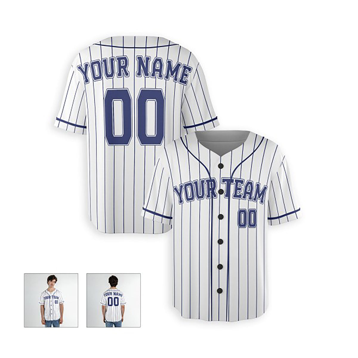 Personalized Milwaukee Baseball Jersey – White Pinstripe Style, Custom Name & Number for Kids & Adults-4