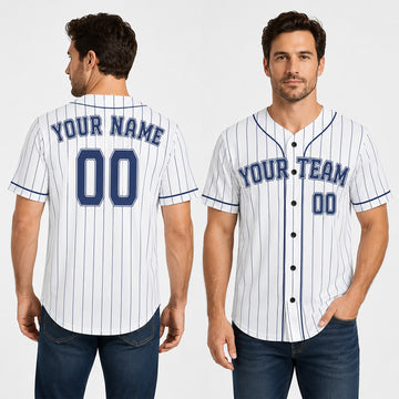 Personalized Milwaukee Baseball Jersey – White Pinstripe Style, Custom Name & Number for Kids & Adults-1