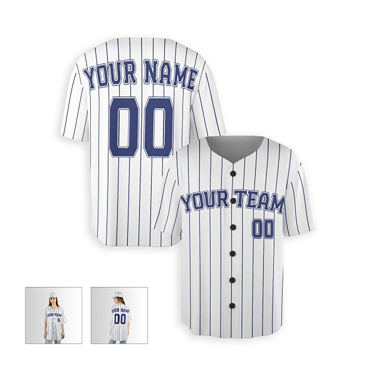 Personalized Milwaukee Baseball Jersey – White Pinstripe Style, Custom Name & Number for Kids & Adults-5