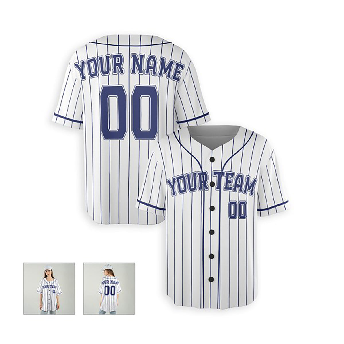 Personalized Milwaukee Baseball Jersey – White Pinstripe Style, Custom Name & Number for Kids & Adults-6