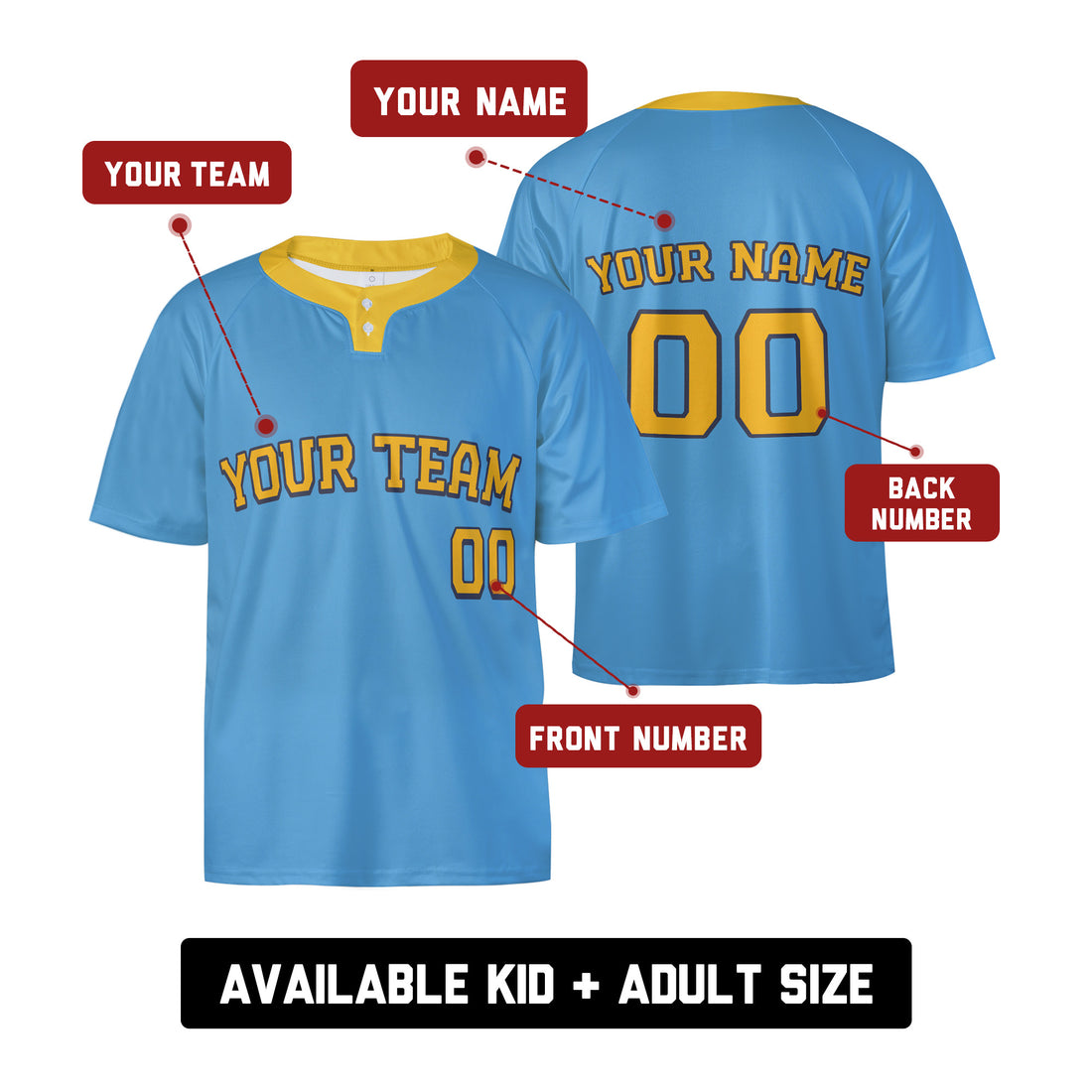 Personalized Milwaukee Baseball Jersey, Two-Button City-Inspired Style Custom Name Number Shirt for Men, Women & Youth-1