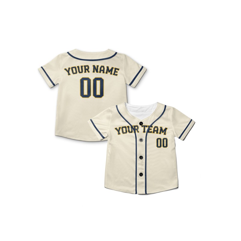 Personalized Milwaukee Cream Baseball Jersey – Custom Name & Number-8