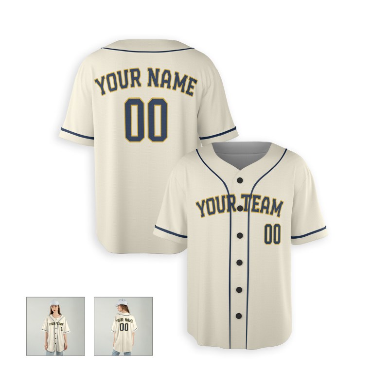 Personalized Milwaukee Cream Baseball Jersey – Custom Name & Number-6