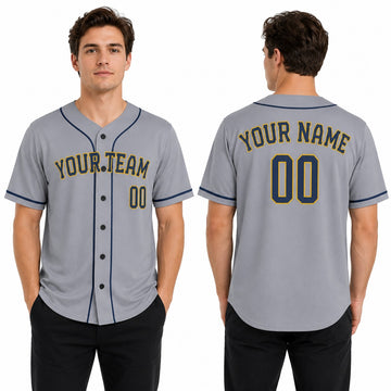 Personalized Milwaukee Gray Baseball Jersey – Custom Name & Number, Kids & Adults