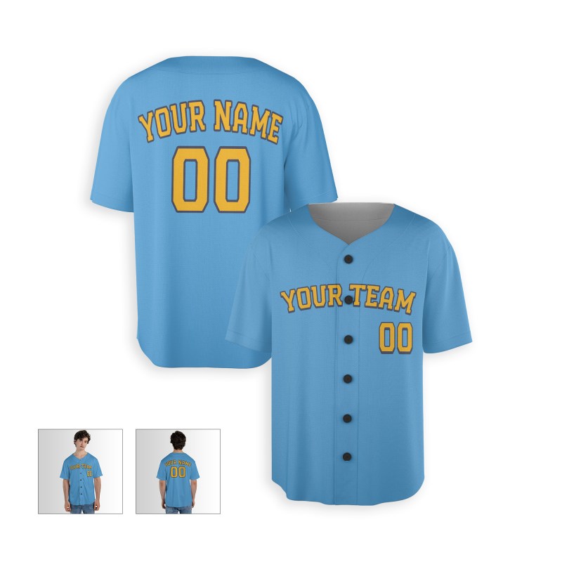 Personalized Milwaukee Sky Blue Baseball Jersey – Custom Name & Number-3