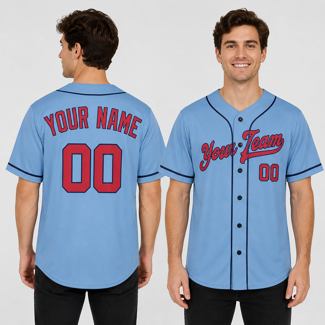Personalized Minnesota Baseball Jersey – Light Blue Heritage Style, Custom Name & Number for Kids & Adults-1