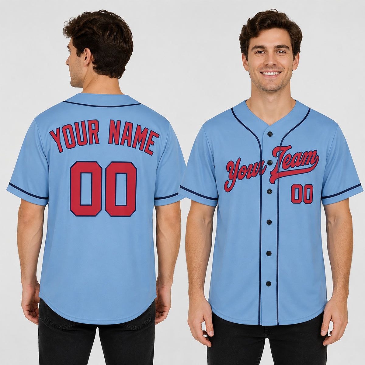 Personalized Minnesota Baseball Jersey – Light Blue Heritage Style, Custom Name & Number for Kids & Adults-1