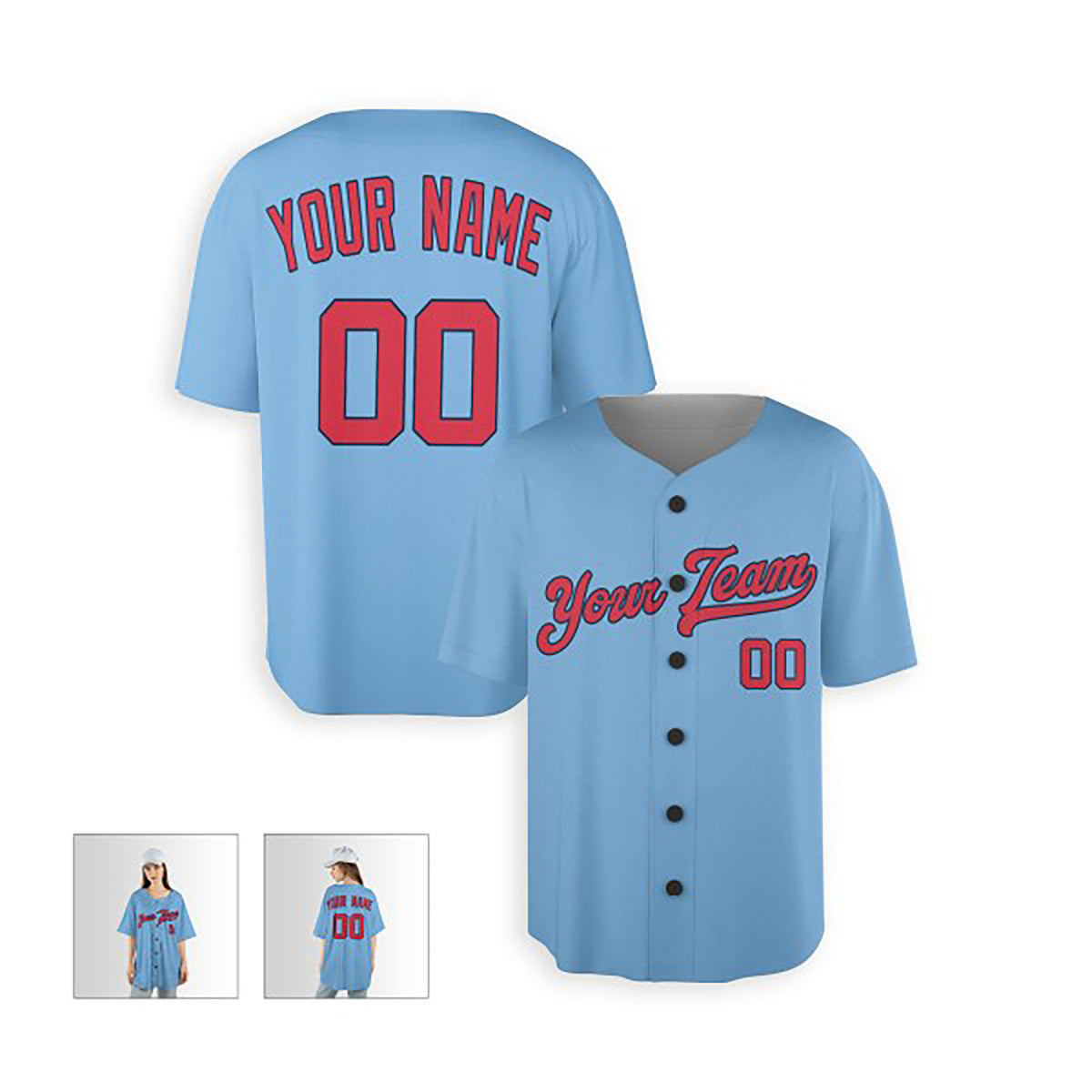 Personalized Minnesota Baseball Jersey – Light Blue Heritage Style, Custom Name & Number for Kids & Adults-4