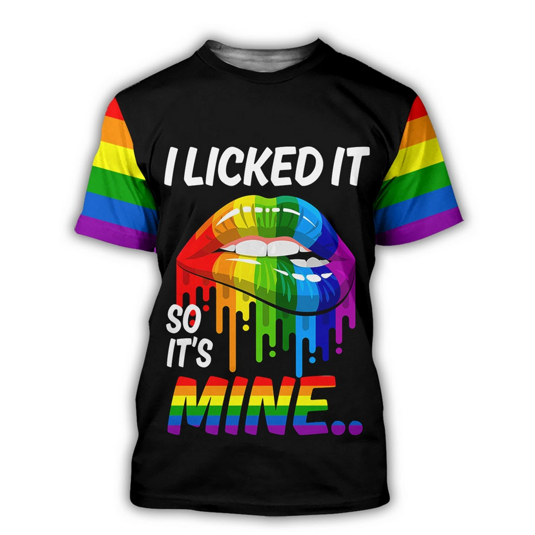 FUNSTUFFPRINT Personalized 3D LGBT-Shirt All Over Printed Clothes, I Lick It So It is Mine, Pride LGBT 3D T-shirt