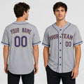 Personalized New York Baseball Jersey – Gray Queens Away-Inspired Style, Custom Name & Number for Kids & Adults-1