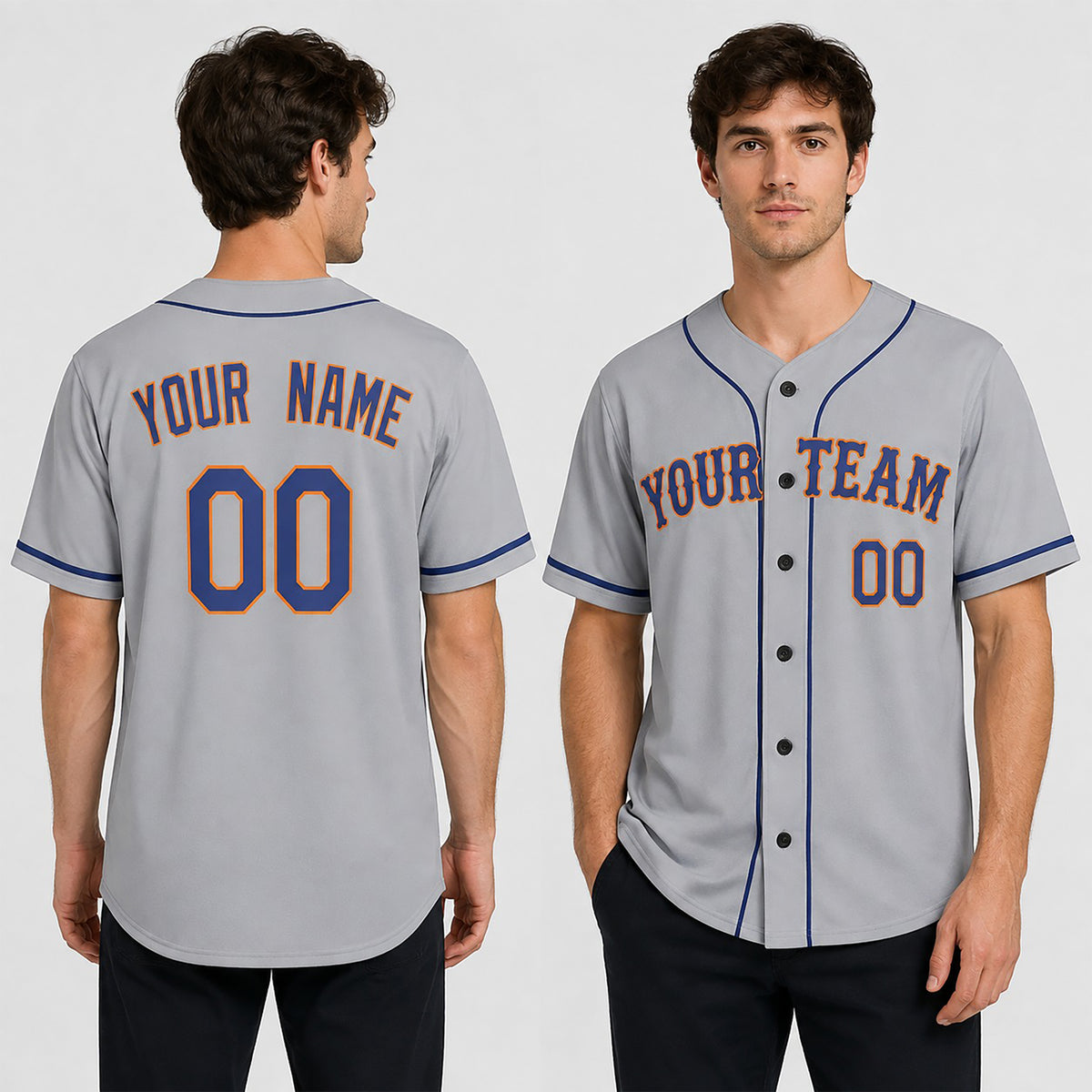 Personalized New York Baseball Jersey – Gray Queens Away-Inspired Style, Custom Name & Number for Kids & Adults-1