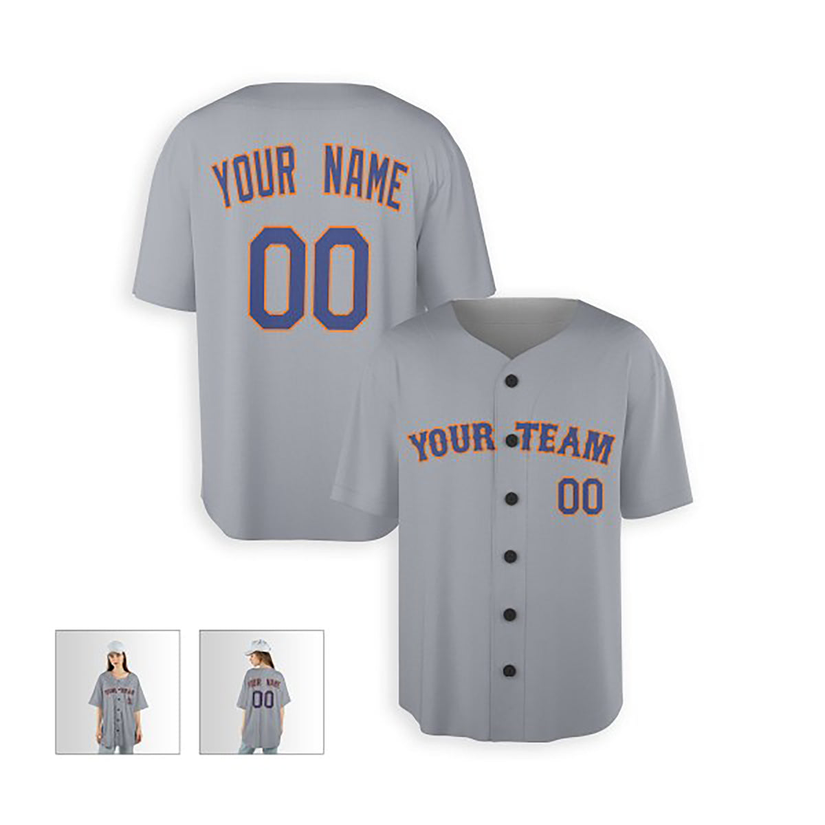 Personalized New York Baseball Jersey – Gray Queens Away-Inspired Style, Custom Name & Number for Kids & Adults-5