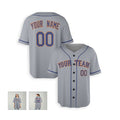 Personalized New York Baseball Jersey – Gray Queens Away-Inspired Style, Custom Name & Number for Kids & Adults-6