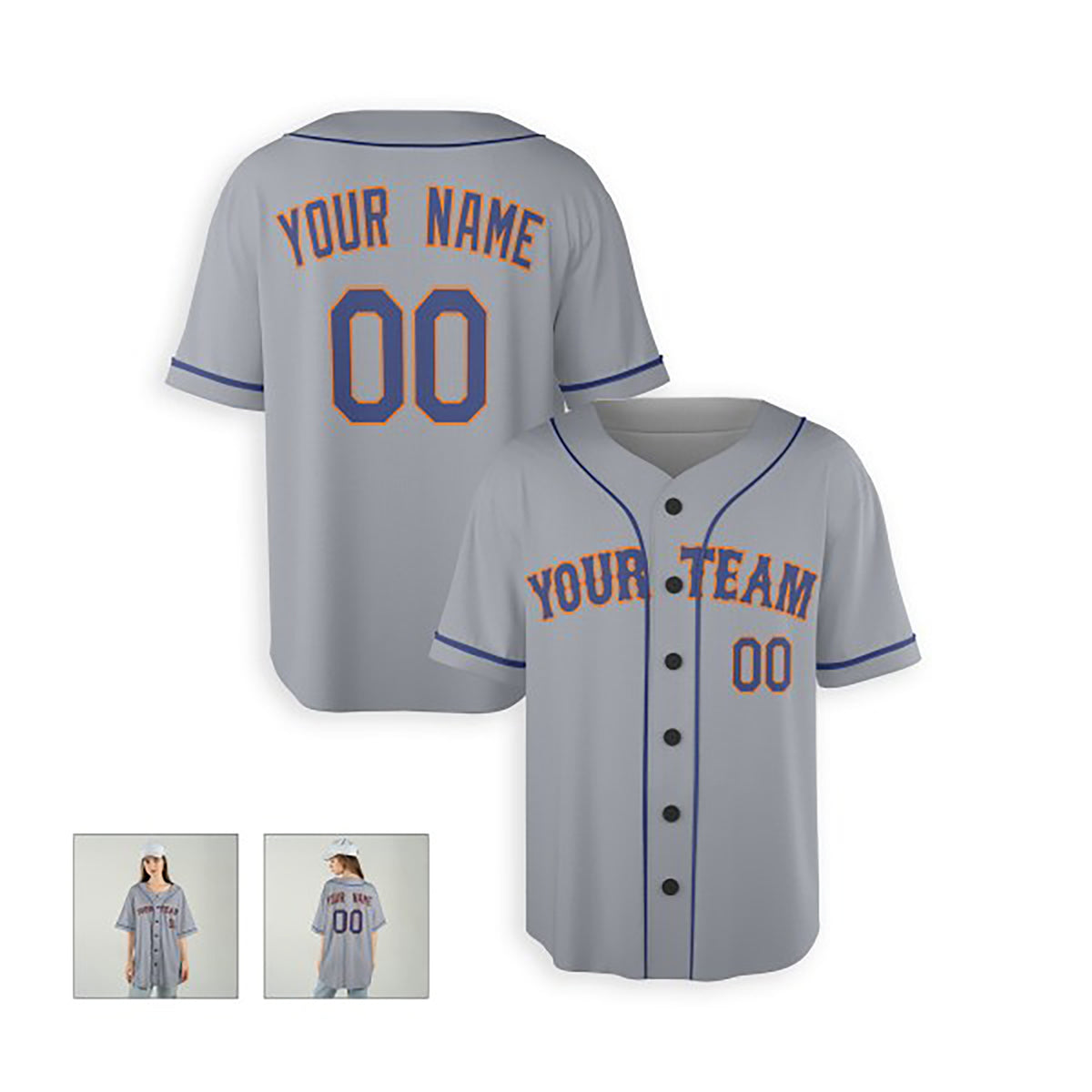 Personalized New York Baseball Jersey – Gray Queens Away-Inspired Style, Custom Name & Number for Kids & Adults-6