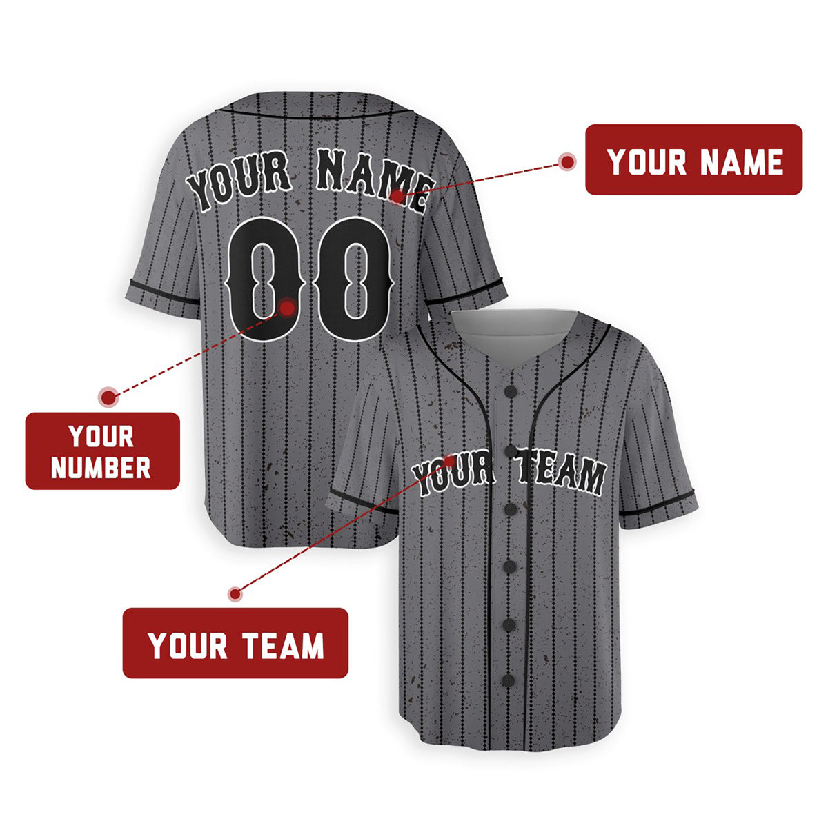 Personalized New York Baseball Jersey – Gray Queens City Style, Custom Name & Number for Kids & Adults-2