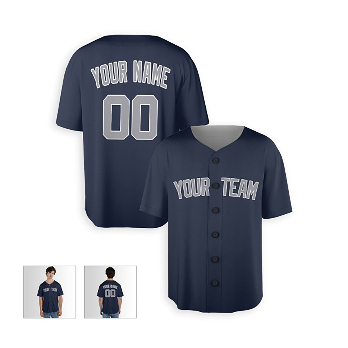 Personalized New York Baseball Jersey – Navy Alternate Style, Custom Name & Number for Kids & Adults-3