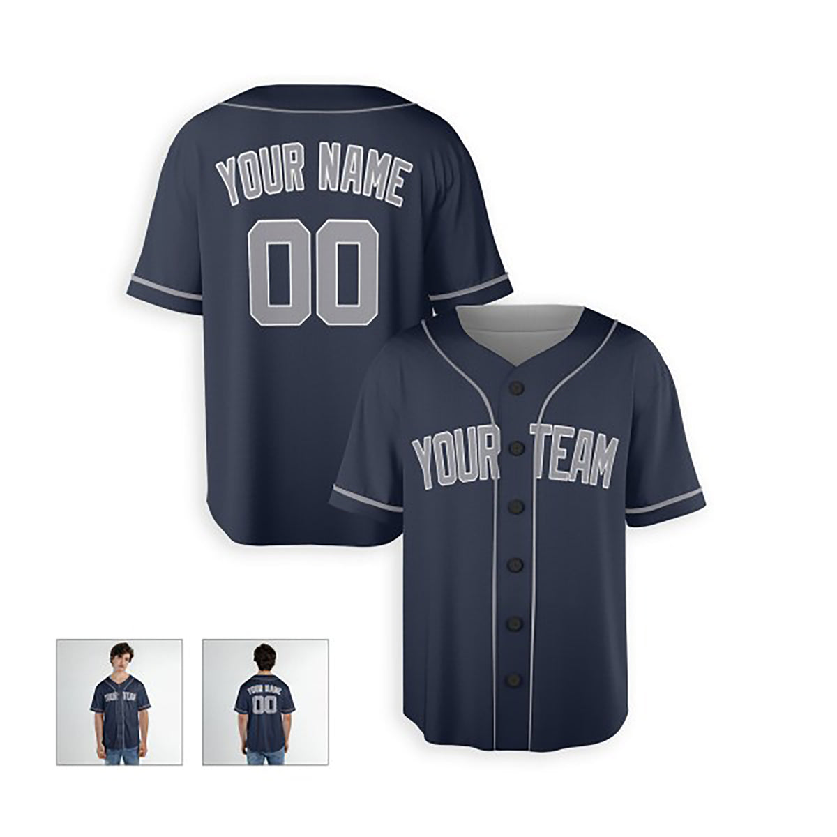 Personalized New York Baseball Jersey – Navy Alternate Style, Custom Name & Number for Kids & Adults-4