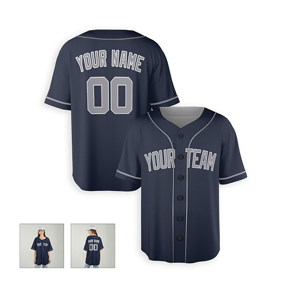 Personalized New York Baseball Jersey – Navy Alternate Style, Custom Name & Number for Kids & Adults-6