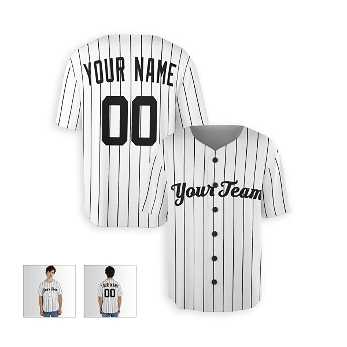 Personalized New York Baseball Jersey – White Classic Home Style, Custom Name & Number for Kids & Adults-3