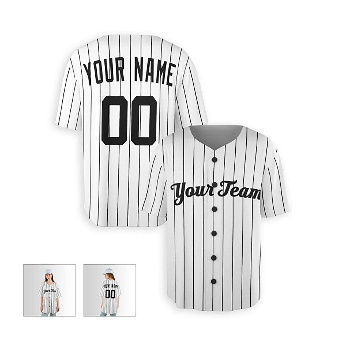 Personalized New York Baseball Jersey – White Classic Home Style, Custom Name & Number for Kids & Adults-5