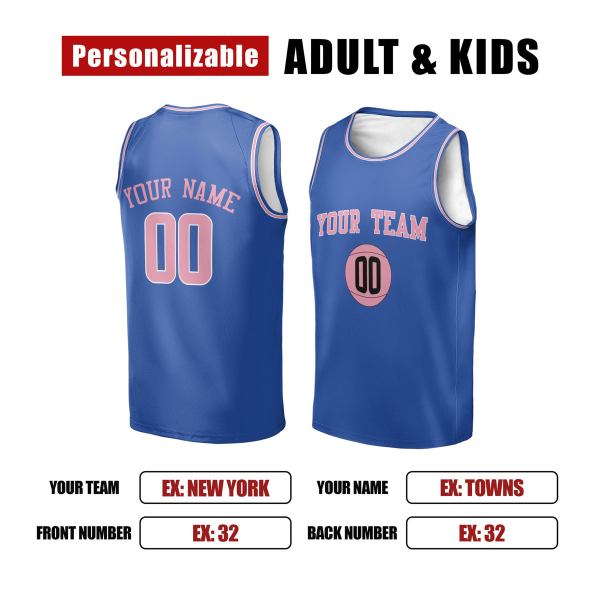 Personalized New York Basketball Jersey – Blue Heritage Style, Custom Name & Number for Kids, Youth & Adults-2