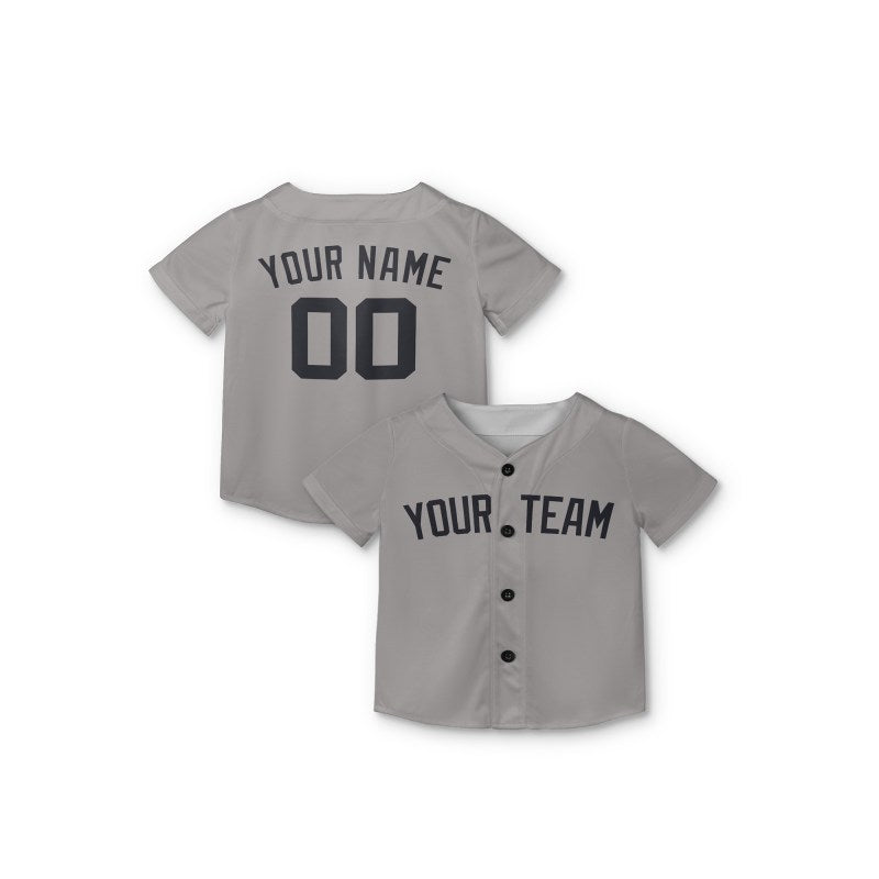 Personalized New York Gray Away Style Baseball Jersey – Custom Name & Number, Kids & Adults-7
