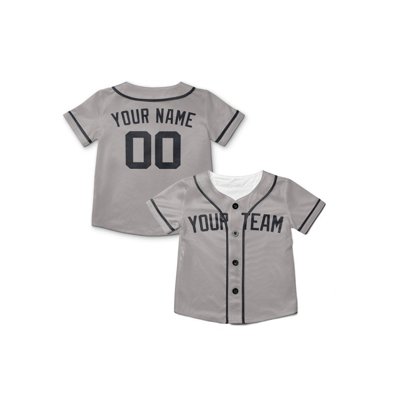 Personalized New York Gray Away Style Baseball Jersey – Custom Name & Number, Kids & Adults-8
