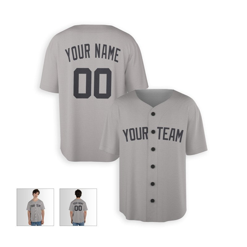 Personalized New York Gray Away Style Baseball Jersey – Custom Name & Number, Kids & Adults-3