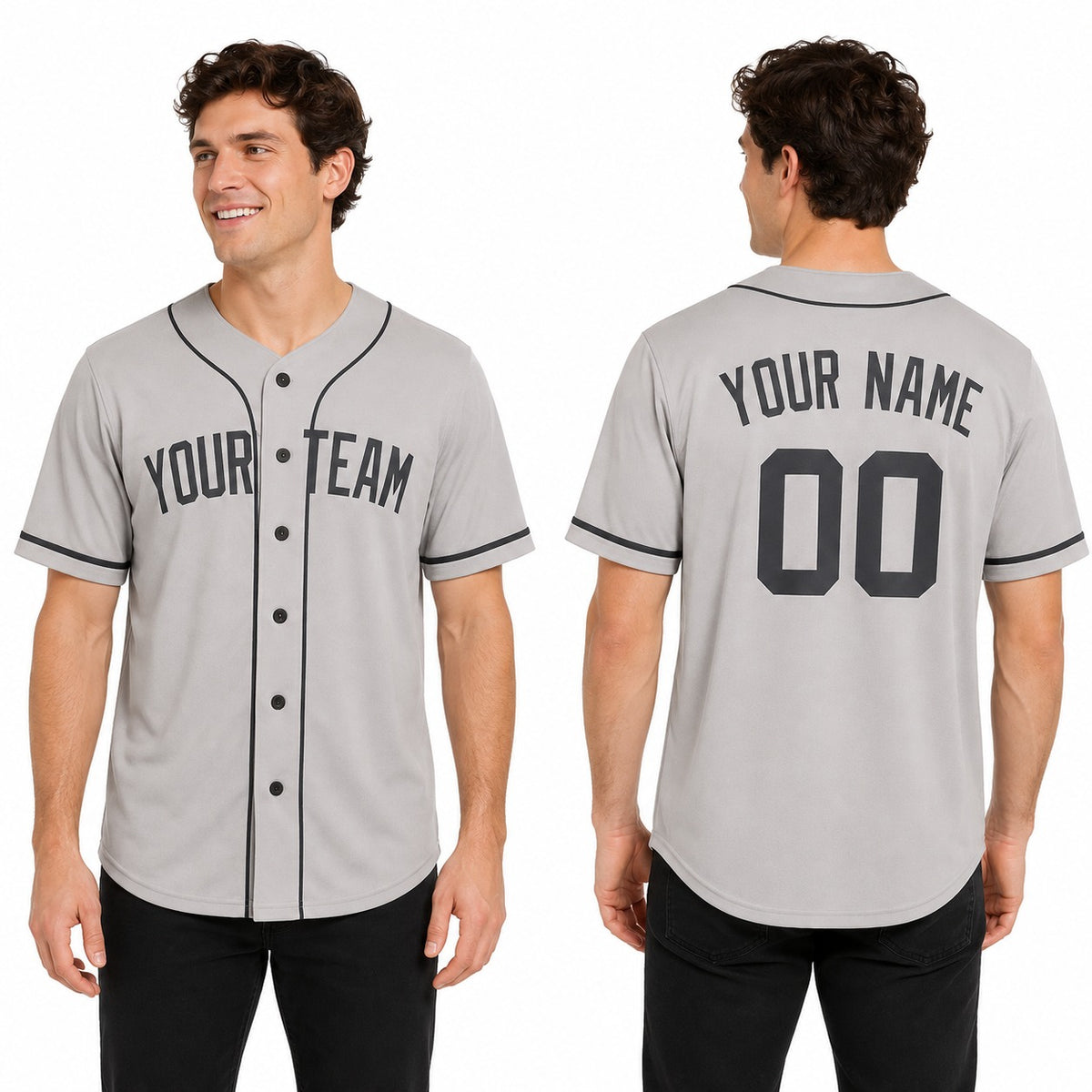 Personalized New York Gray Away Style Baseball Jersey – Custom Name & Number, Kids & Adults-1