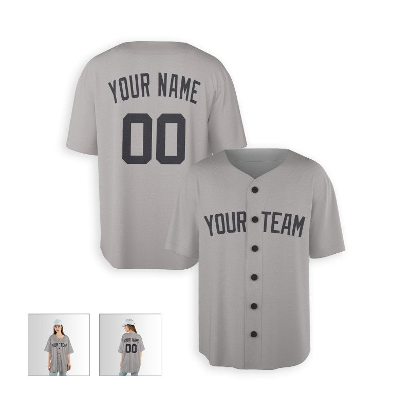Personalized New York Gray Away Style Baseball Jersey – Custom Name & Number, Kids & Adults-5