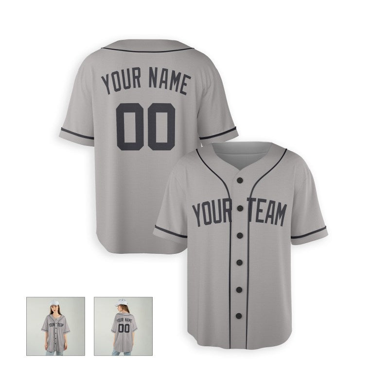 Personalized New York Gray Away Style Baseball Jersey – Custom Name & Number, Kids & Adults-6