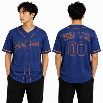 Personalized New York Royal Blue Baseball Jersey – Custom Name & Number-1