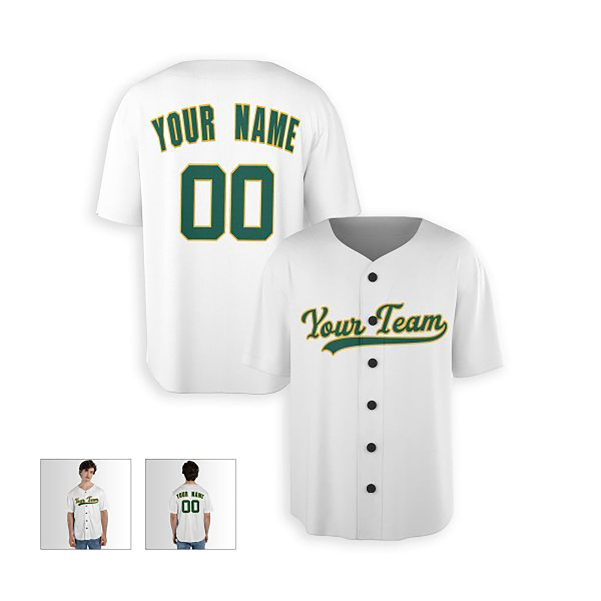 Personalized Oakland Baseball Jersey – White Home-Inspired Style, Custom Name & Number for Kids & Adults-3