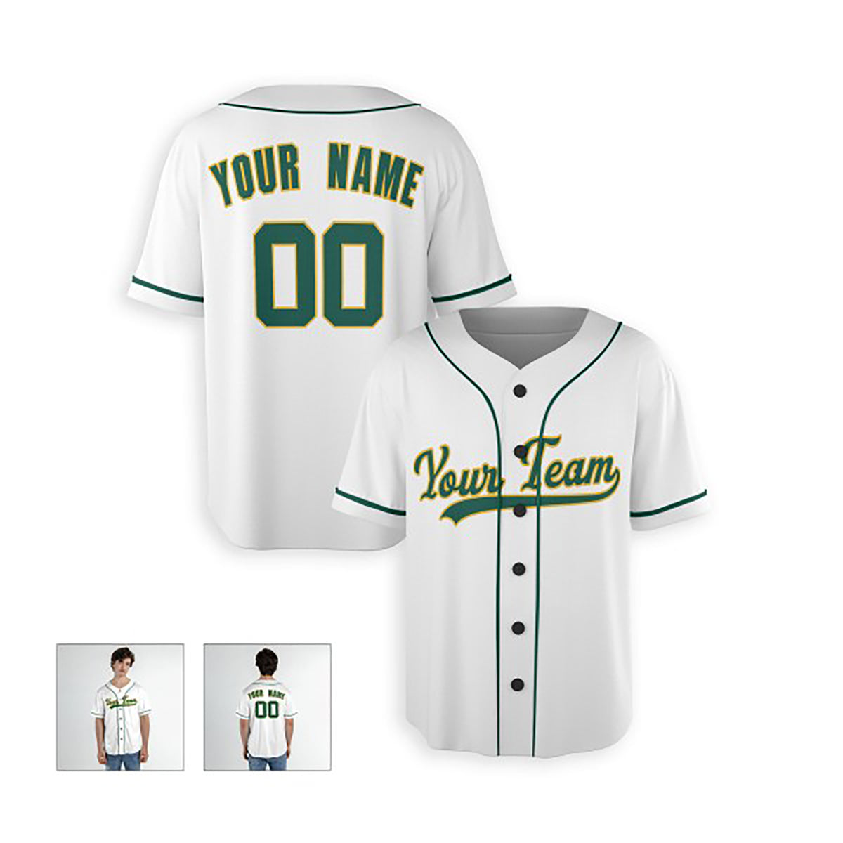 Personalized Oakland Baseball Jersey – White Home-Inspired Style, Custom Name & Number for Kids & Adults-4