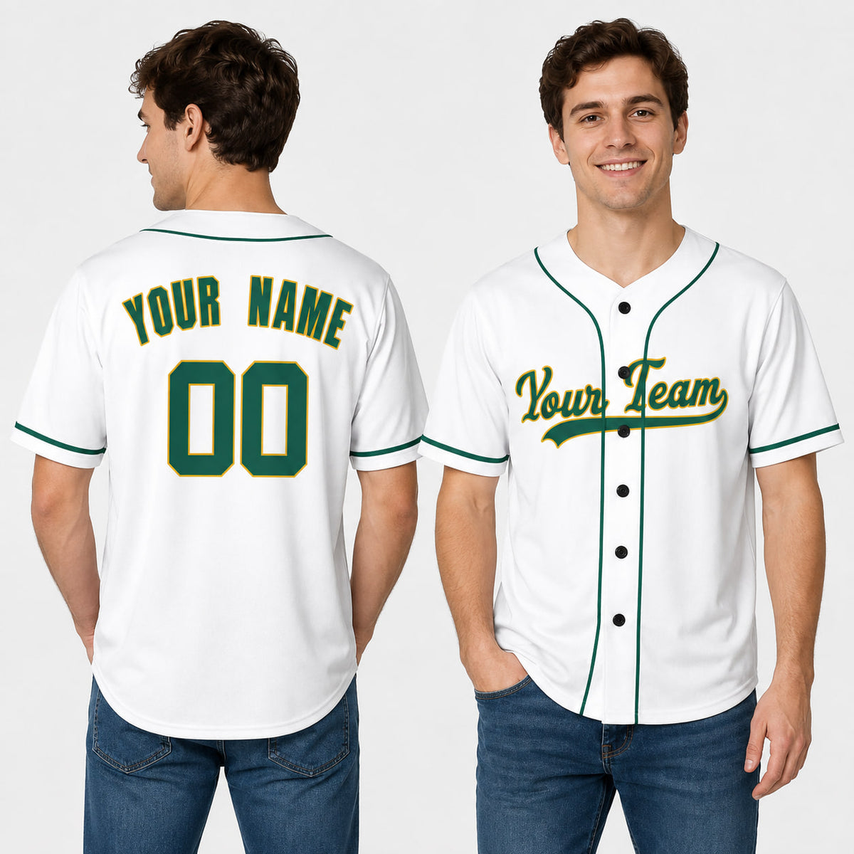 Personalized Oakland Baseball Jersey – White Home-Inspired Style, Custom Name & Number for Kids & Adults-1