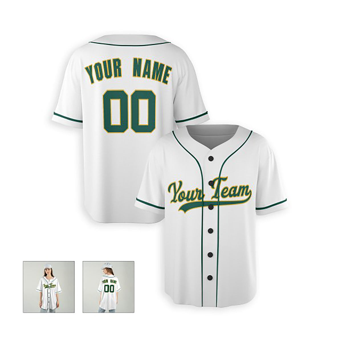 Personalized Oakland Baseball Jersey – White Home-Inspired Style, Custom Name & Number for Kids & Adults-6