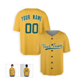 Personalized Oakland Gold Baseball Jersey – Custom Name & Number, Kids & Adults-4