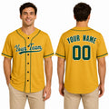 Personalized Oakland Gold Baseball Jersey – Custom Name & Number, Kids & Adults-1