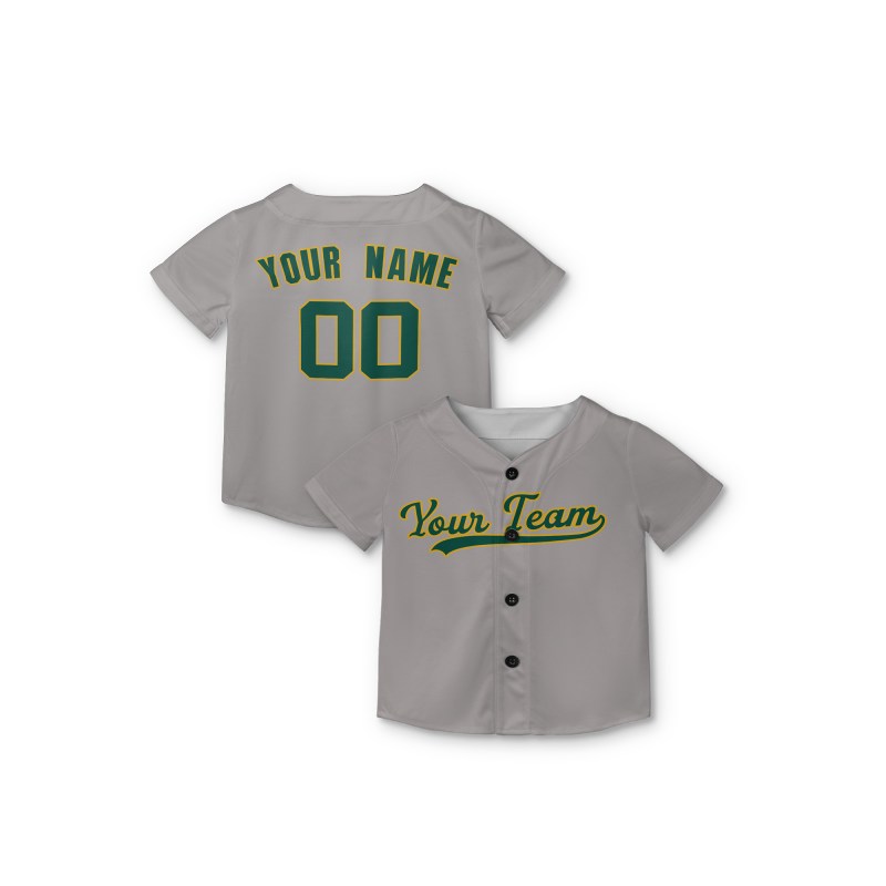 Personalized Oakland Gray Baseball Jersey – Custom Name & Number, Kids & Adults-7