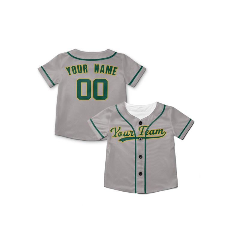 Personalized Oakland Gray Baseball Jersey – Custom Name & Number, Kids & Adults-8