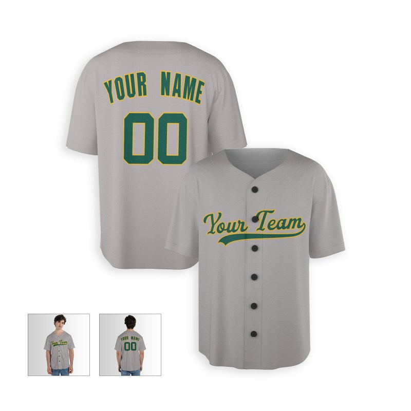 Personalized Oakland Gray Baseball Jersey – Custom Name & Number, Kids & Adults-3