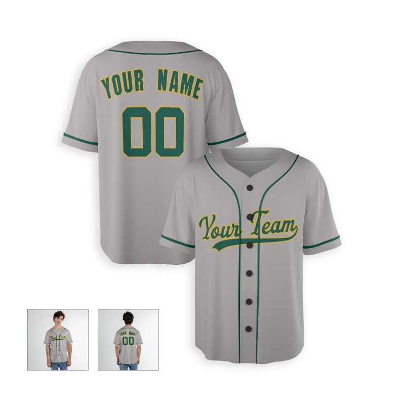 Personalized Oakland Gray Baseball Jersey – Custom Name & Number, Kids & Adults-4