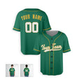 Personalized Oakland Green Baseball Jersey – Custom Name & Number, Kids & Adults-4