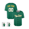 Personalized Oakland Green Baseball Jersey – Custom Name & Number, Kids & Adults-5