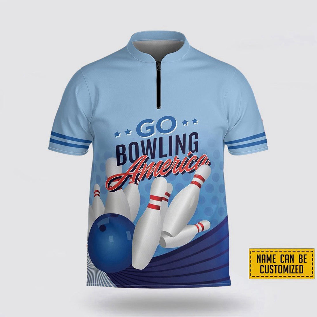 Custom Personalized Patriotic Bowling Jersey Men Women Gift for Bowling Lovers