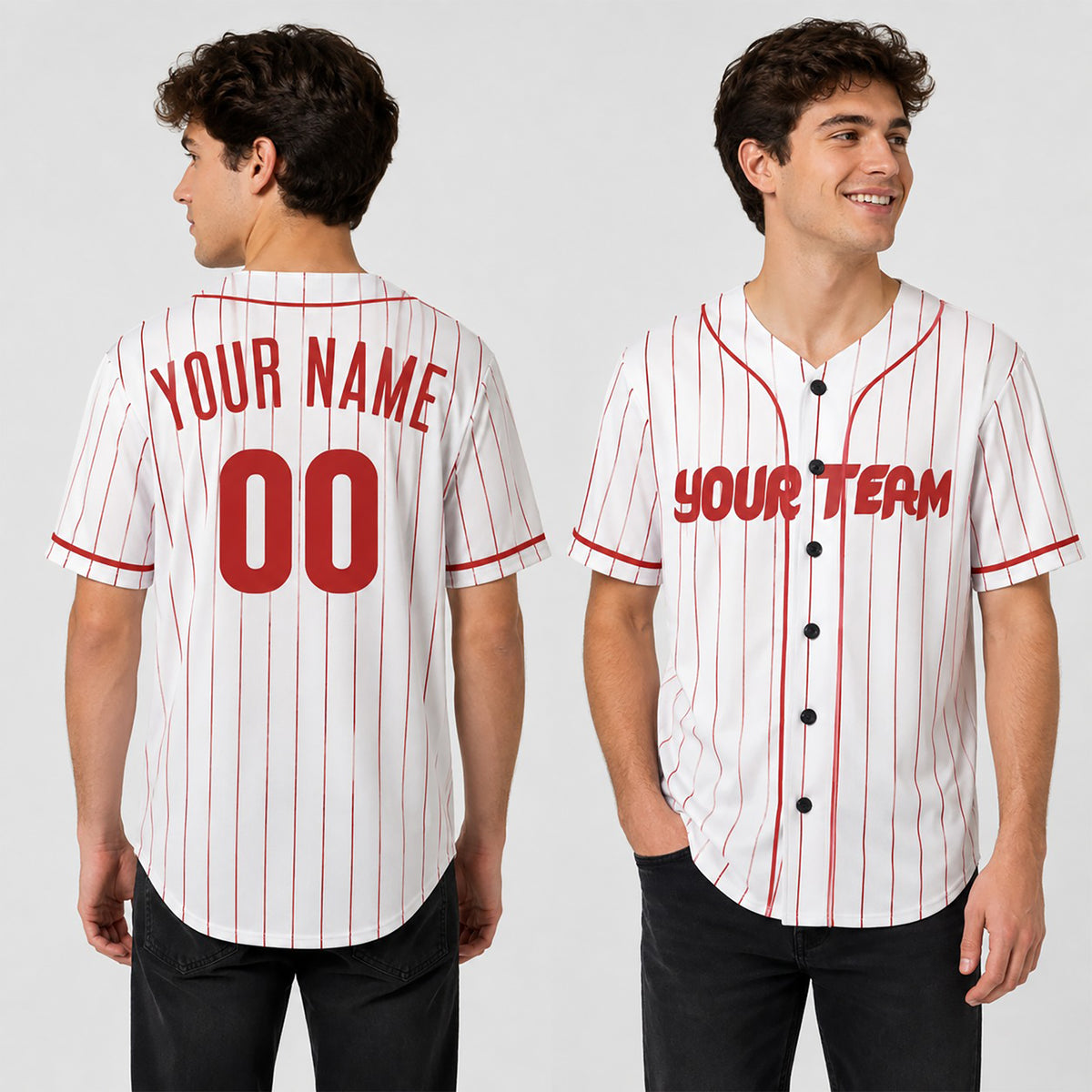 Personalized Philadelphia Baseball Jersey – White Home-Inspired Style, Custom Name & Number for Kids & Adults-1