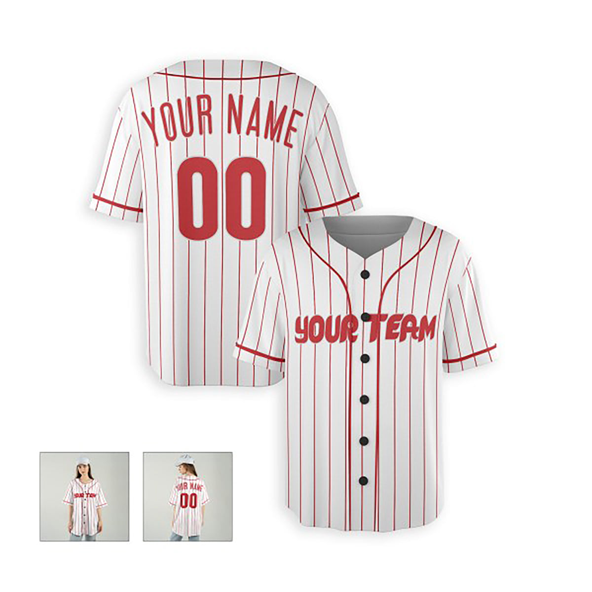 Personalized Philadelphia Baseball Jersey – White Home-Inspired Style, Custom Name & Number for Kids & Adults-6