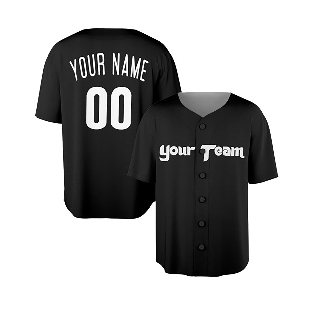 Personalized Philadelphia Black Baseball Jersey – Custom Name & Number, Kids & Adults-3