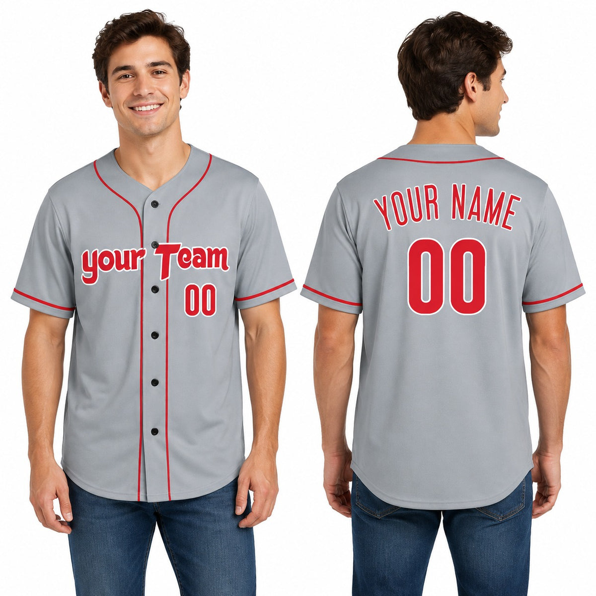 Personalized Philadelphia Gray Baseball Jersey – Custom Name & Number-1