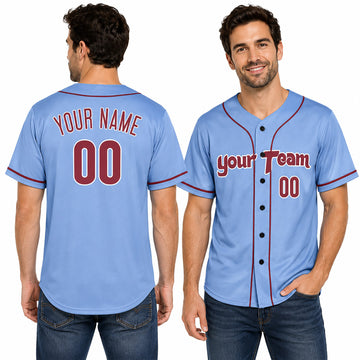 Personalized Philadelphia Light Blue Baseball Jersey – Custom Name & Number-1